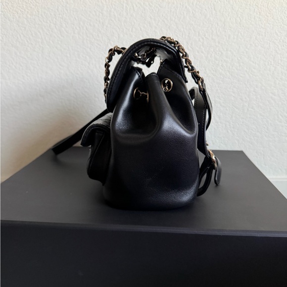 Chanel Duma Drawstring Backpack Quilted Lambskin Small Black - Picture 4 of 13